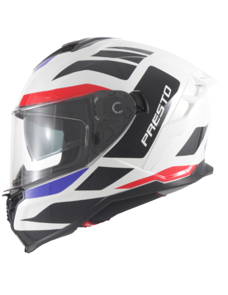 Casque intégral VITO Presto Blanc Brillant et déco