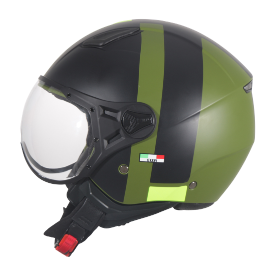 Casque Jet VITO Moda Vert / Noir Mat