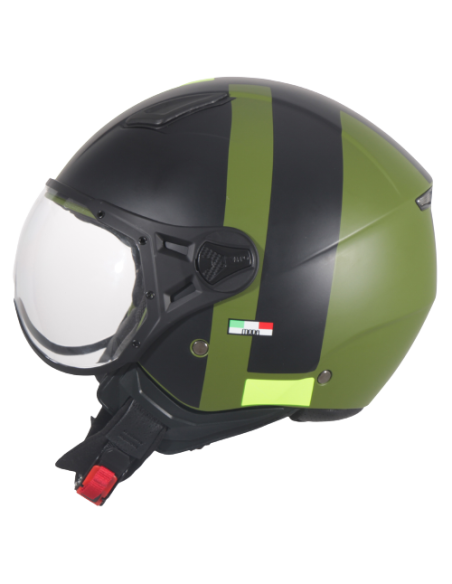 Casque Jet VITO Moda Vert / Noir Mat