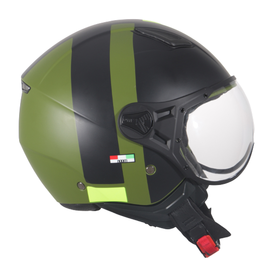 Casque Jet VITO Moda Vert / Noir Mat