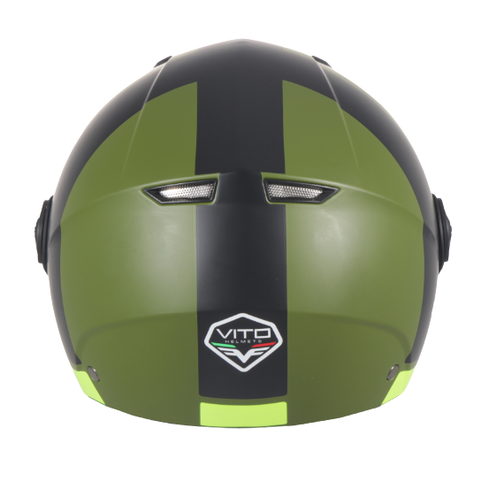 Casque Jet VITO Moda Vert / Noir Mat