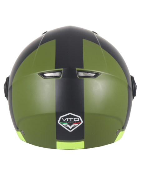 Casque Jet VITO Moda Vert / Noir Mat