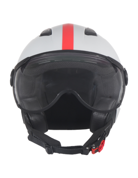 Casque Jet VITO Moda Blanc / Noir Mat