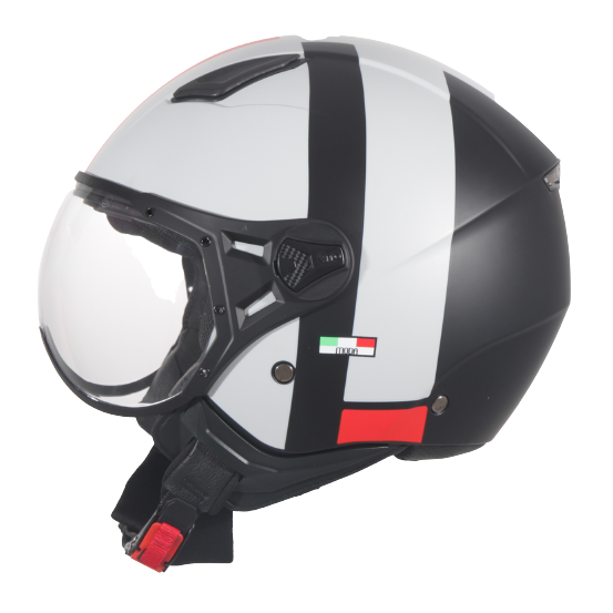 Casque Jet VITO Moda Blanc / Noir Mat