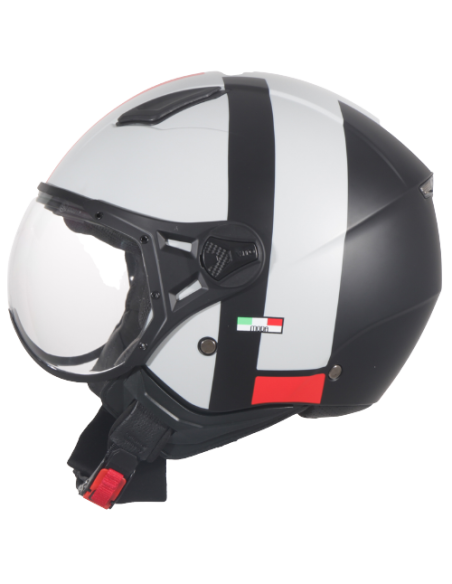 Casque Jet VITO Moda Blanc / Noir Mat