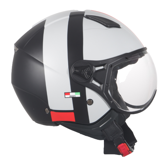 Casque Jet VITO Moda Blanc / Noir Mat