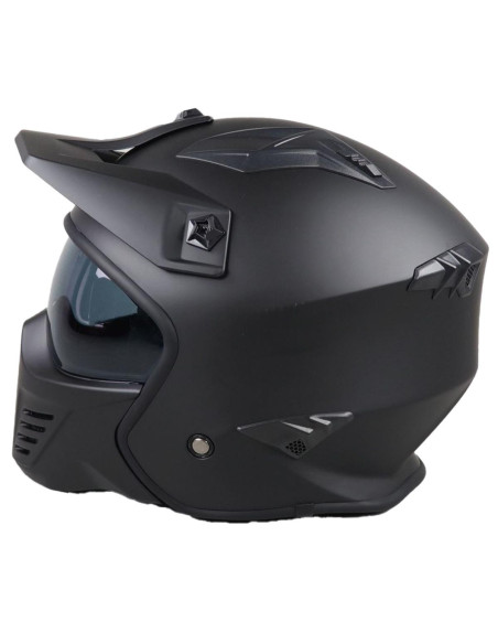 Casque Jet VITO Bruzano Noir Mat (avec visière)