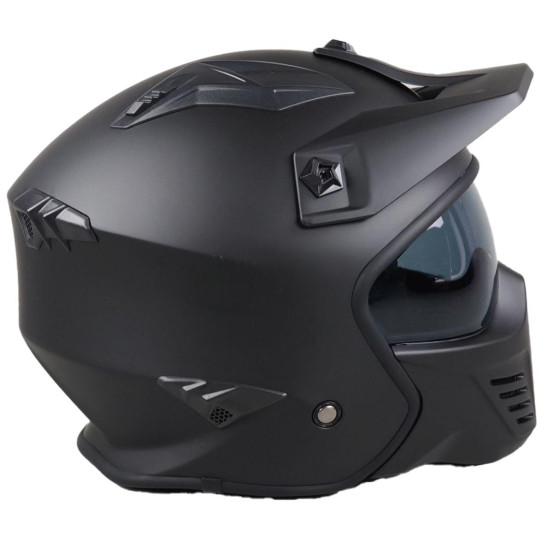Casque Jet VITO Bruzano Noir Mat (avec visière)