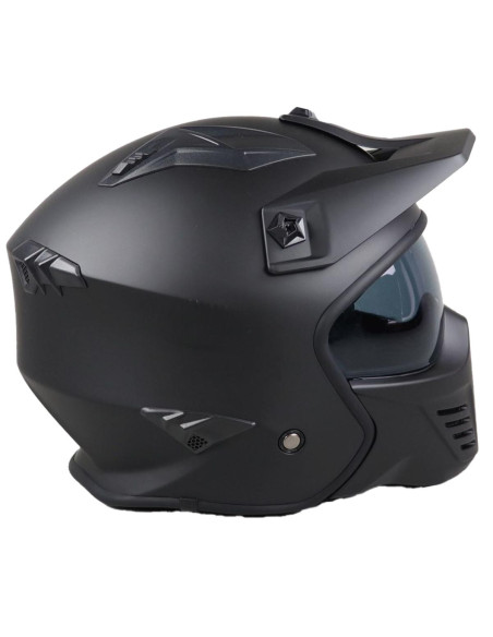 Casque Jet VITO Bruzano Noir Mat (avec visière)