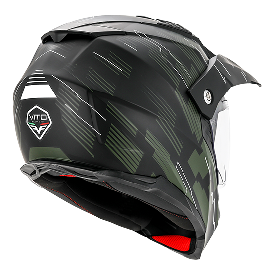 Casque Cross VITO Molino Noir Mat / Vert (double écran)