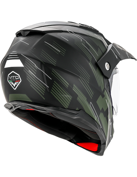 Casque Cross VITO Molino Noir Mat / Vert (double écran)