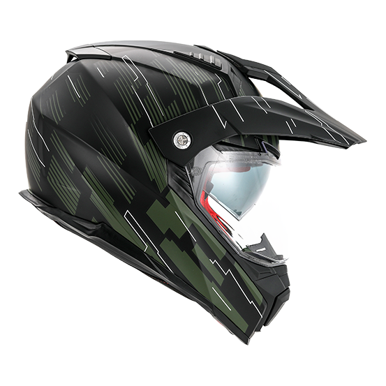 Casque Cross VITO Molino Noir Mat / Vert (double écran)