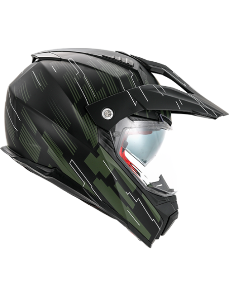 Casque Cross VITO Molino Noir Mat / Vert (double écran)