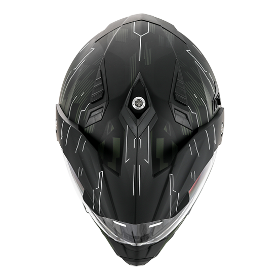 Casque Cross VITO Molino Noir Mat / Vert (double écran)