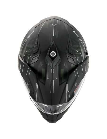 Casque Cross VITO Molino Noir Mat / Vert (double écran)