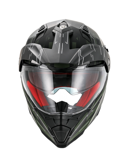 Casque Cross VITO Molino Noir Mat / Vert (double écran)