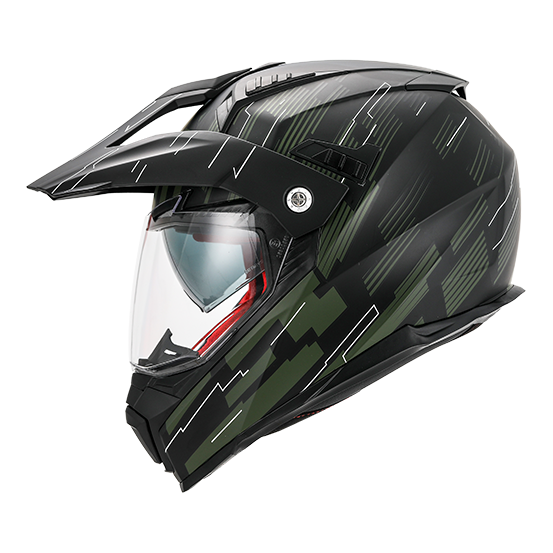 Casque Cross VITO Molino Noir Mat / Vert (double écran)