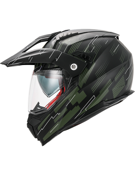 Casque Cross VITO Molino Noir Mat / Vert (double écran)