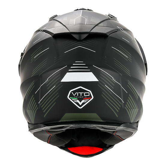 Casque Cross VITO Molino Noir Mat / Vert (double écran)