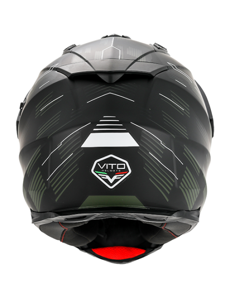 Casque Cross VITO Molino Noir Mat / Vert (double écran)