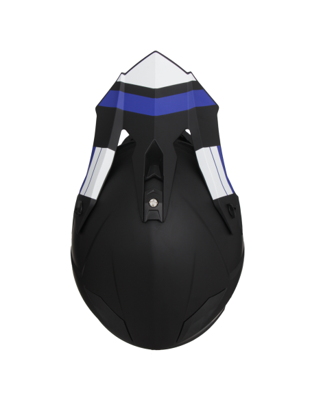 Casque Cross VITO Tivoli Noir Mat / Bleu / Blanc