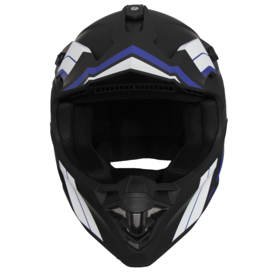 Casque Cross VITO Tivoli Noir Mat / Bleu / Blanc