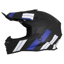 Casque Cross VITO Tivoli Noir Mat / Bleu / Blanc 2