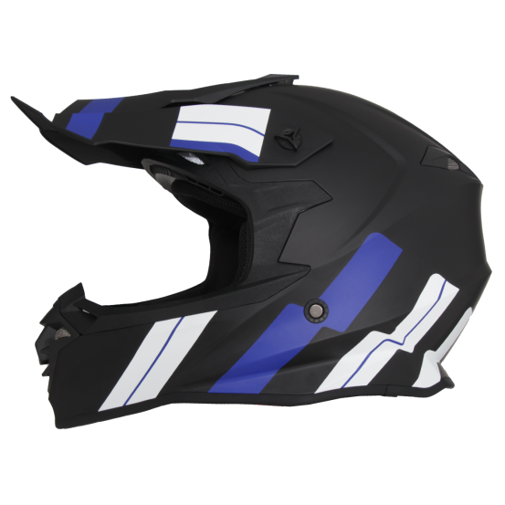 Casque Cross VITO Tivoli Noir Mat / Bleu / Blanc