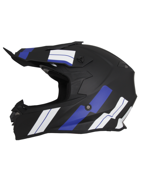 Casque Cross VITO Tivoli Noir Mat / Bleu / Blanc