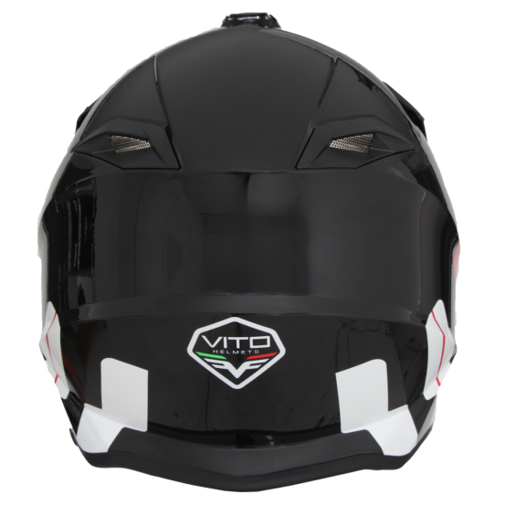 Casque Cross VITO Tivoli Noir Brillant / Rouge / Blanc