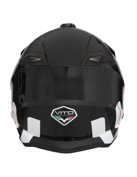 Casque Cross VITO Tivoli Noir Brillant / Rouge / Blanc