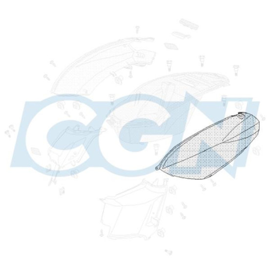 Carénage coque arrière scooter gauche origine Peugeot Kisbee 2T / 4T Flat 6 Red