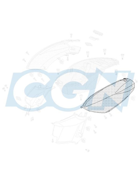 Carénage coque arrière scooter gauche origine Peugeot Kisbee 2T / 4T Flat 6 Red