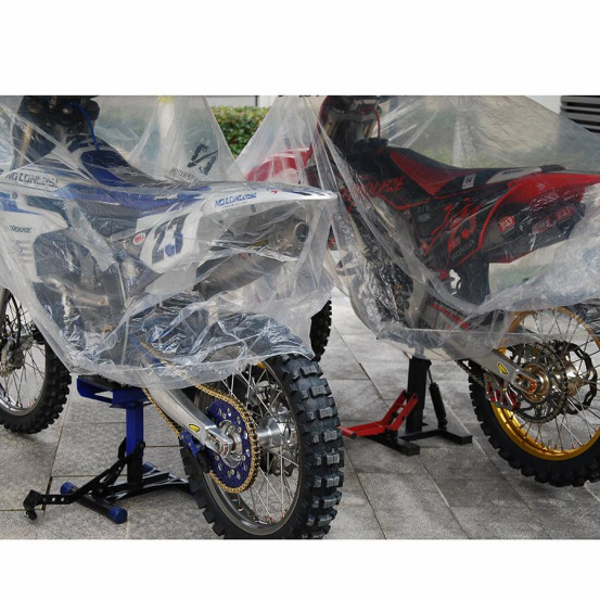 Housse protection moto bache transparente universelle