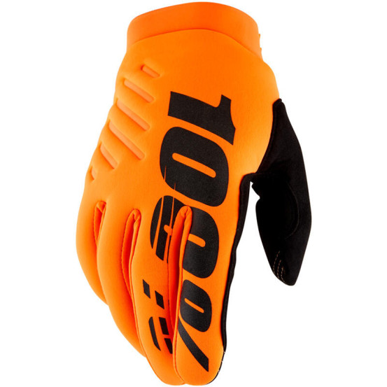 Gants cross enfant 100% Brisker - Orange Fluo
