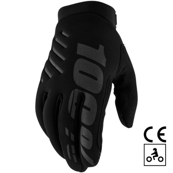 Gants cross 100% Brisker CE - Noir