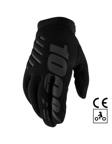 Gants cross 100% Brisker CE - Noir