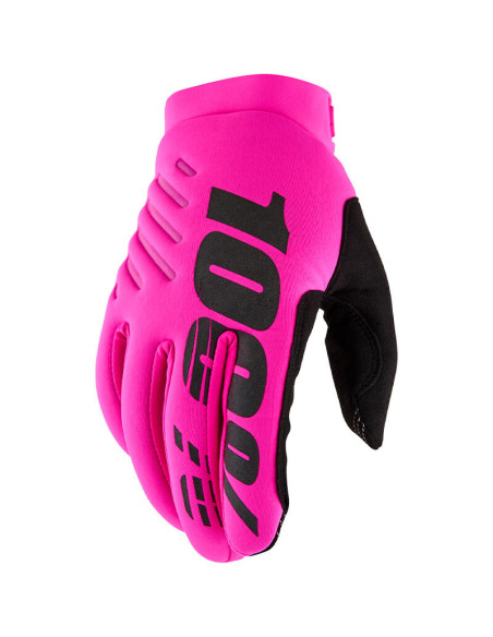 Gants cross 100% Brisker - Rose Fluo