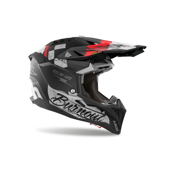 Casque cross Airoh Aviator 3 Burnout - Noir Mat