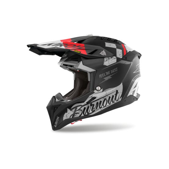 Casque cross Airoh Aviator 3 Burnout - Noir Mat