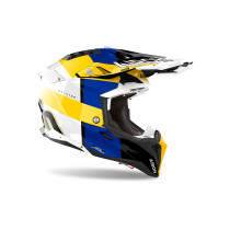 Casque cross Airoh Aviator 3 Monarch - Bleu Jaune 2