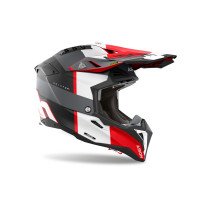 Casque cross Airoh Aviator 3 Monarch - Gris Rouge 2