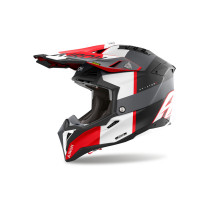Casque cross Airoh Aviator 3 Monarch - Gris Rouge