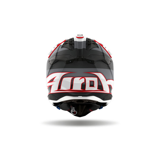 Casque cross Airoh Aviator 3 Monarch - Gris Rouge