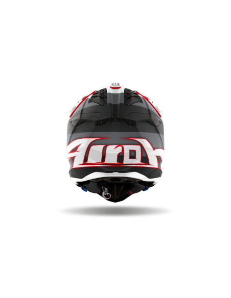 Casque cross Airoh Aviator 3 Monarch - Gris Rouge