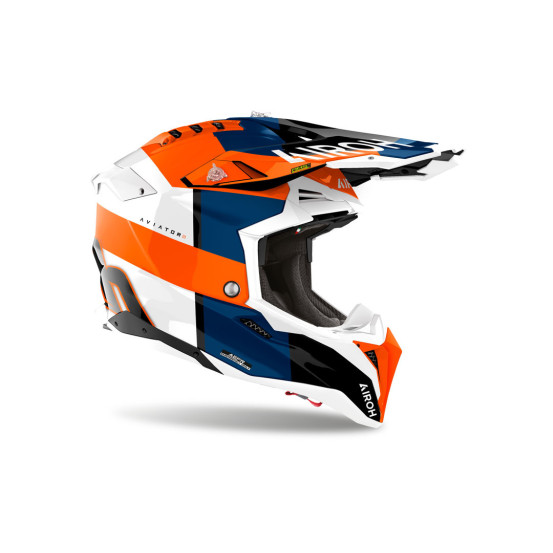 Casque cross Airoh Aviator 3 Monarch - Orange