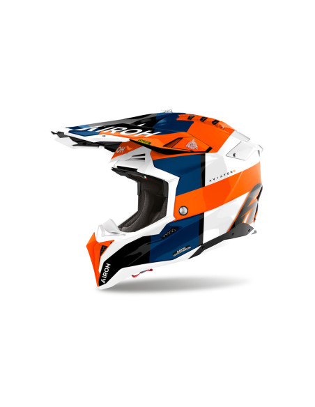 Casque cross Airoh Aviator 3 Monarch - Orange