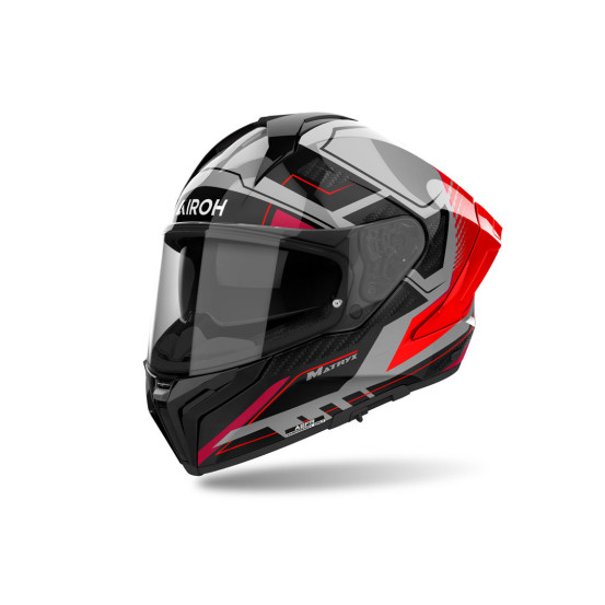 Casque intégral Airoh Matryx Rocket - Rouge Fluo