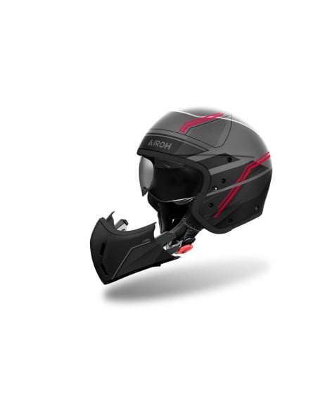 Casque modulable Airoh J 110 Slim - Rouge Mat