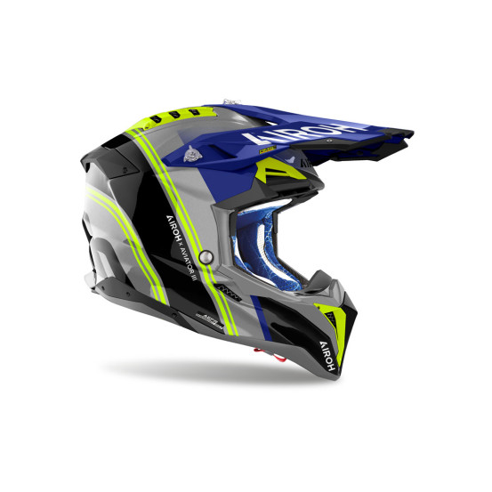 Casque cross Airoh Aviator 3 Hima - Bleu